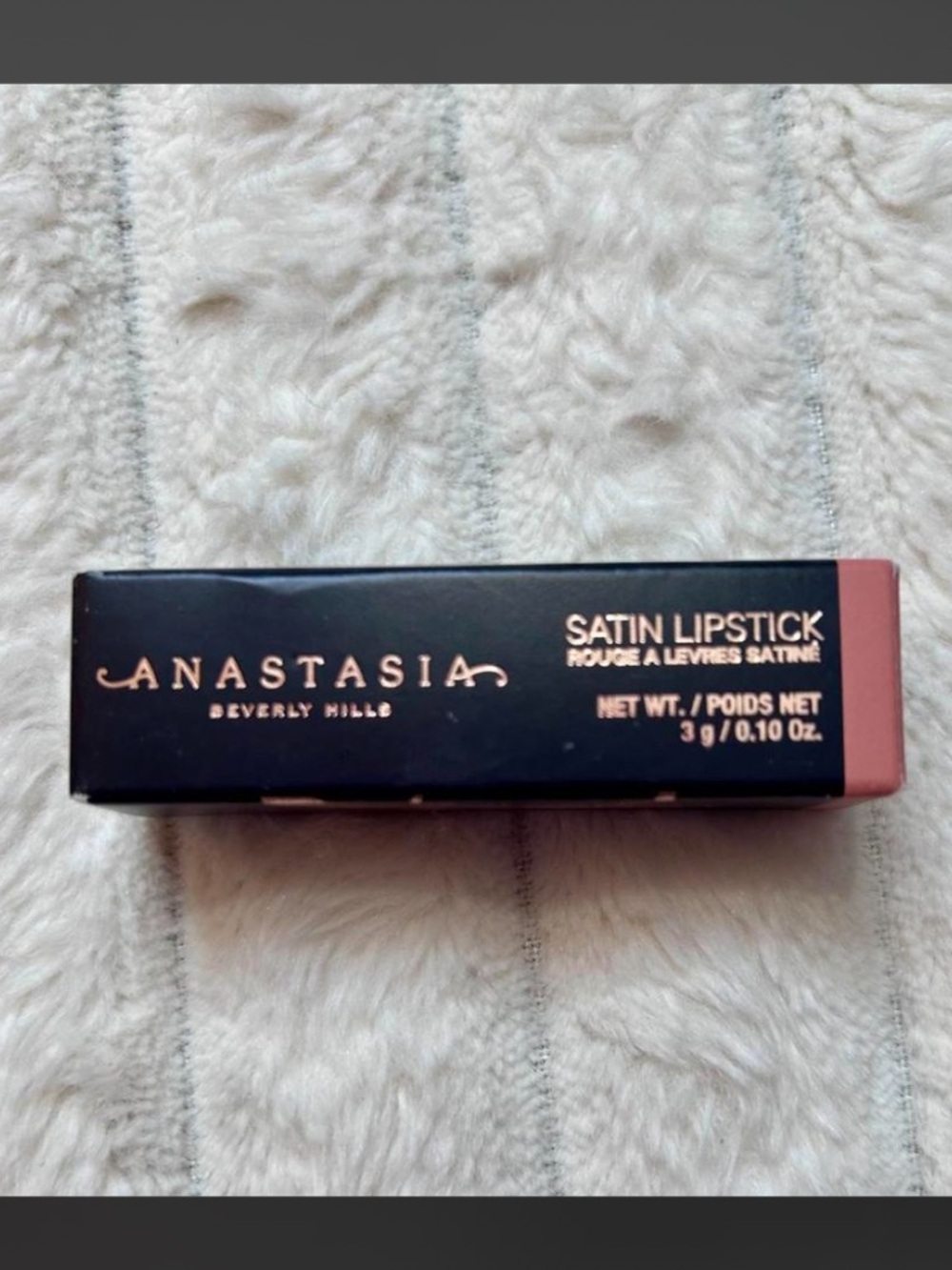 Anastasia Beverly Hills Satin Lipstick in taupe beige Mauve Pink